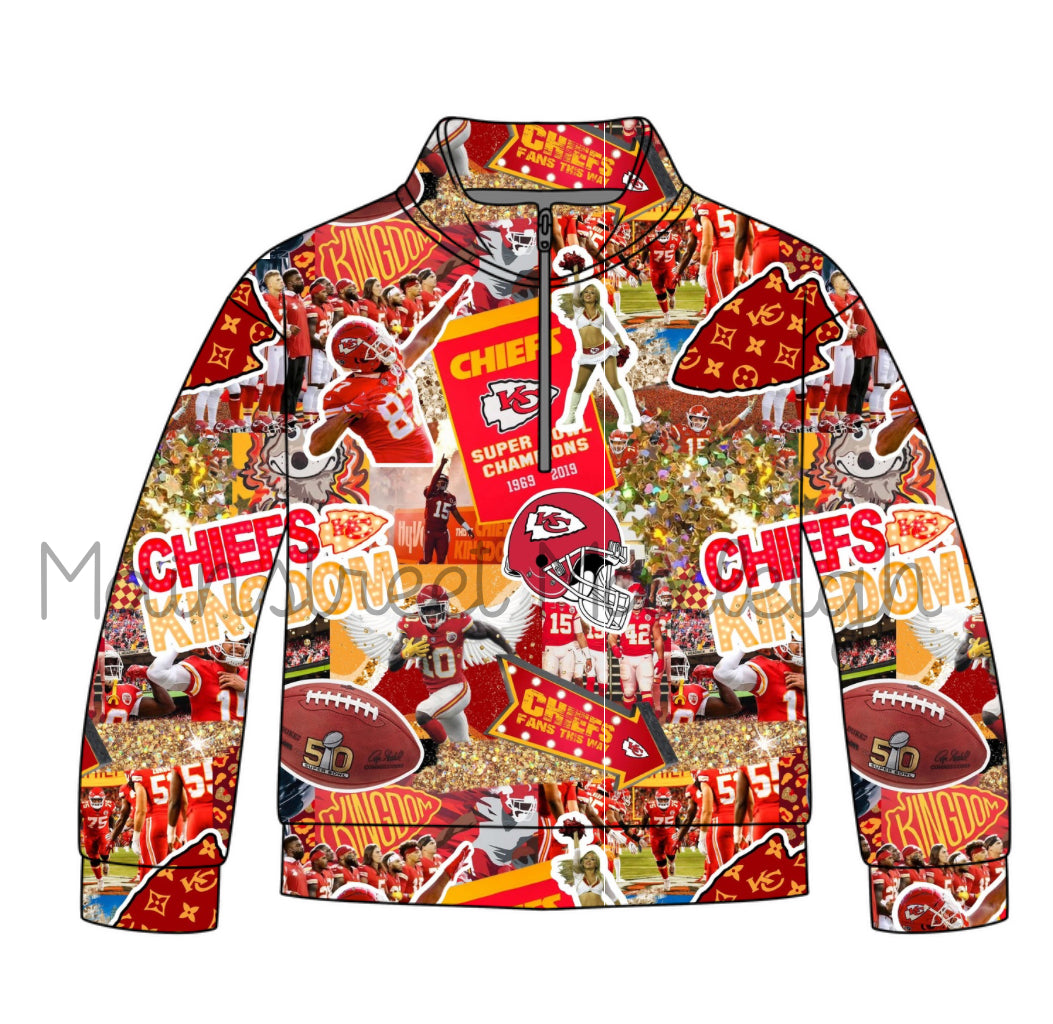 Red kingdom half zip up