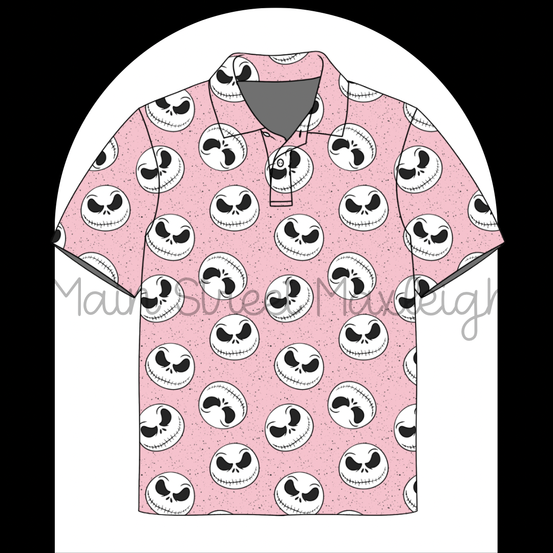 Pink jack Halloween polo