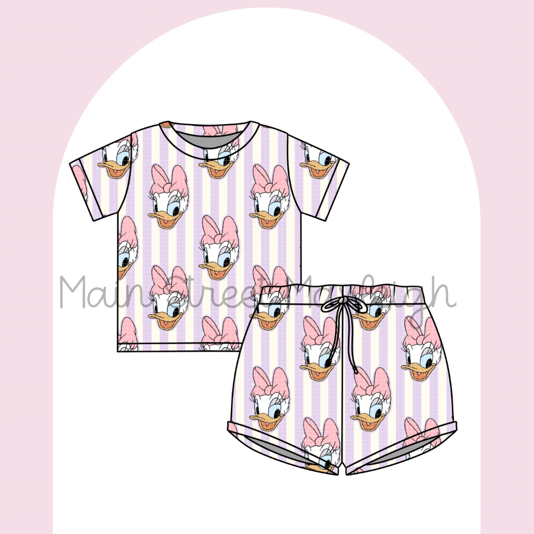 Purple duck waffle set