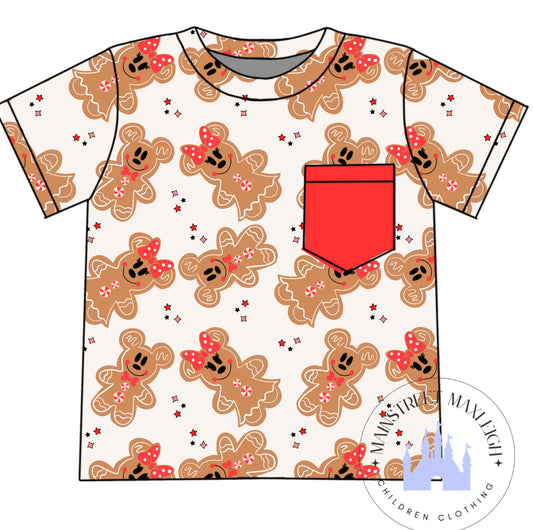 Gingerbread shirt pocket t RTS