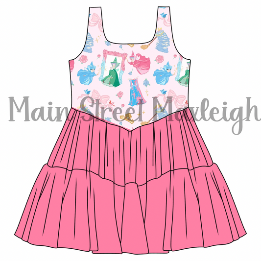 Sleeping rose mesh dress