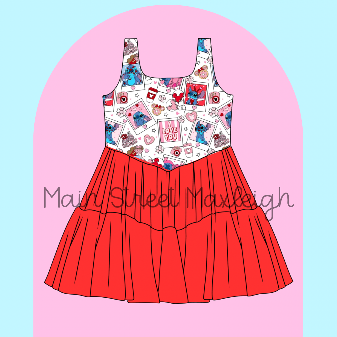 Stitch, valentine dress