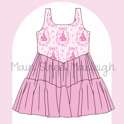 Pink stripe castle dress