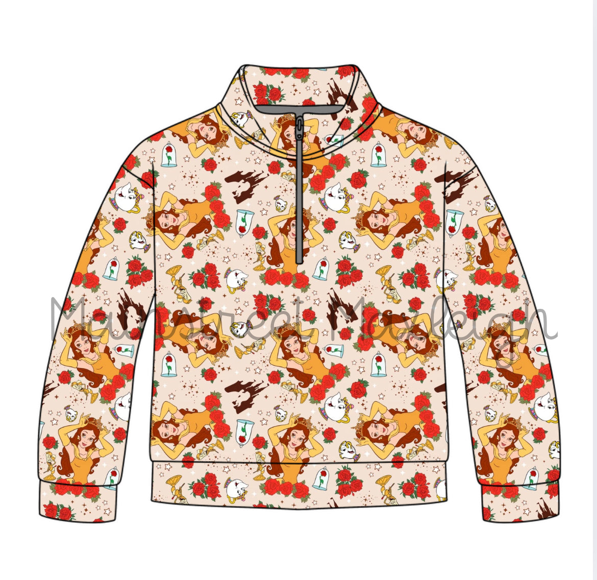 Tale as old as time half zip up