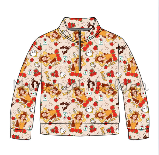 Tale as old as time half zip up