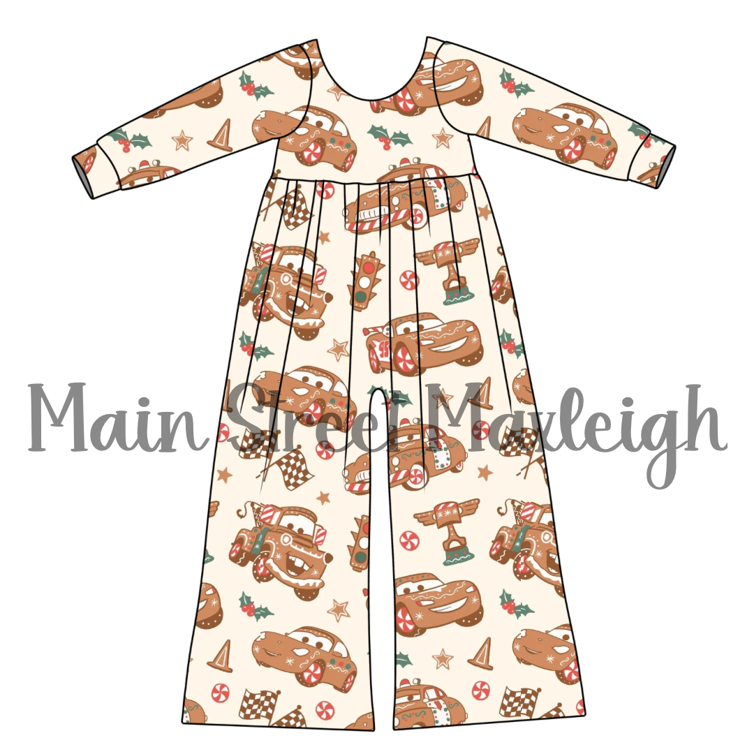 Christmas gingerbread car romper