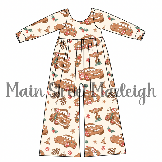 Christmas gingerbread car romper