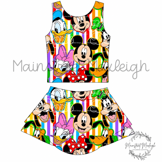 Rainbow stripe magic yoga set