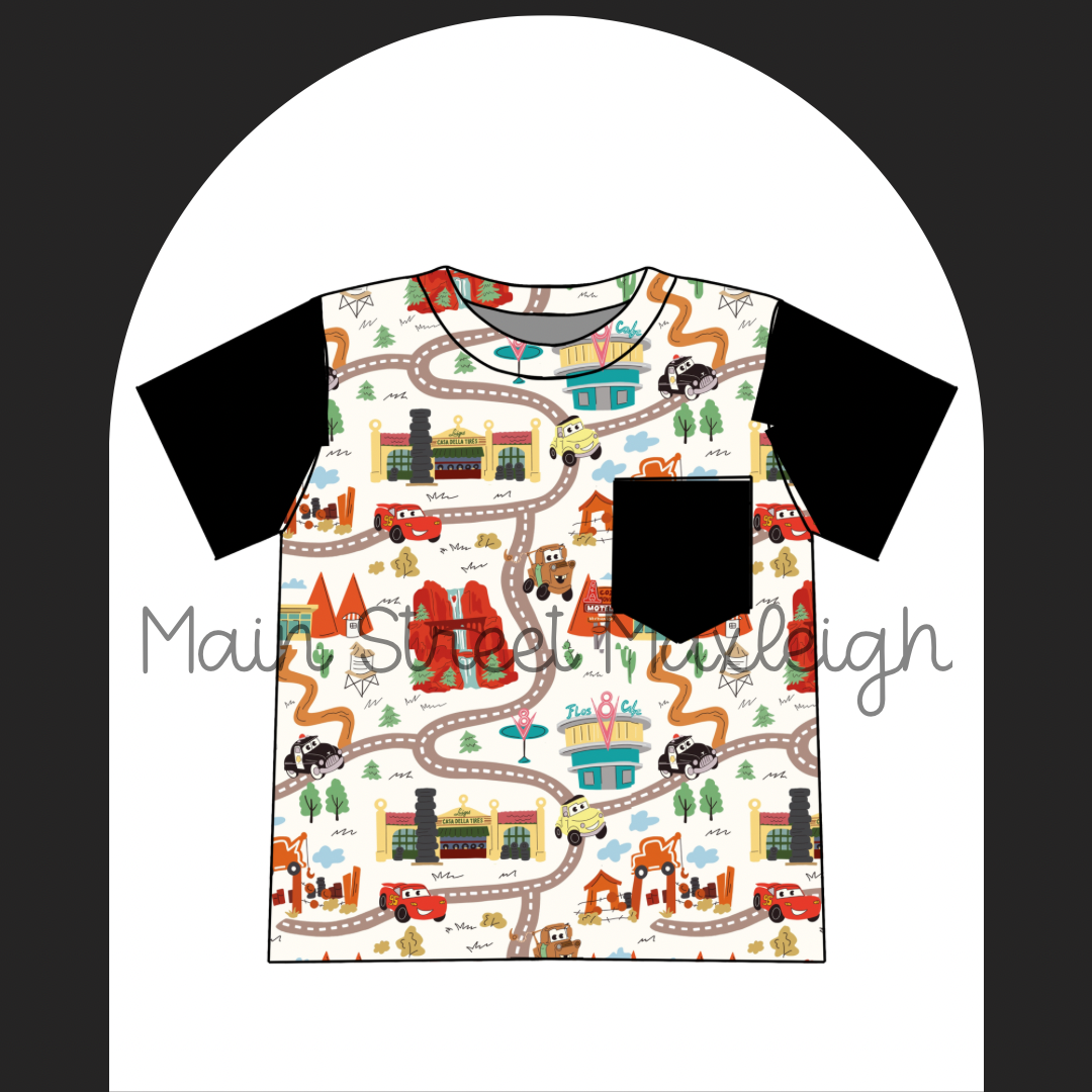 Life is a highway pocket tshirt