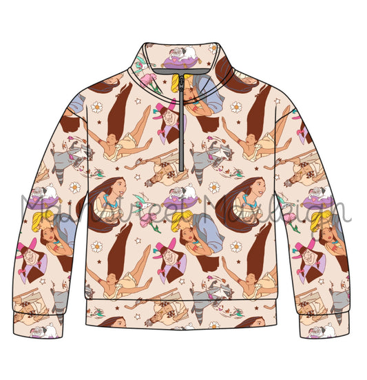 Colors of the wind half zip up
