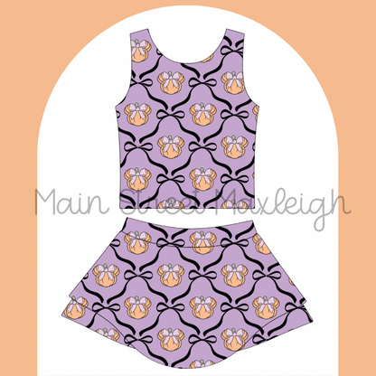 Mouse pumpkin Halloween yoga set
