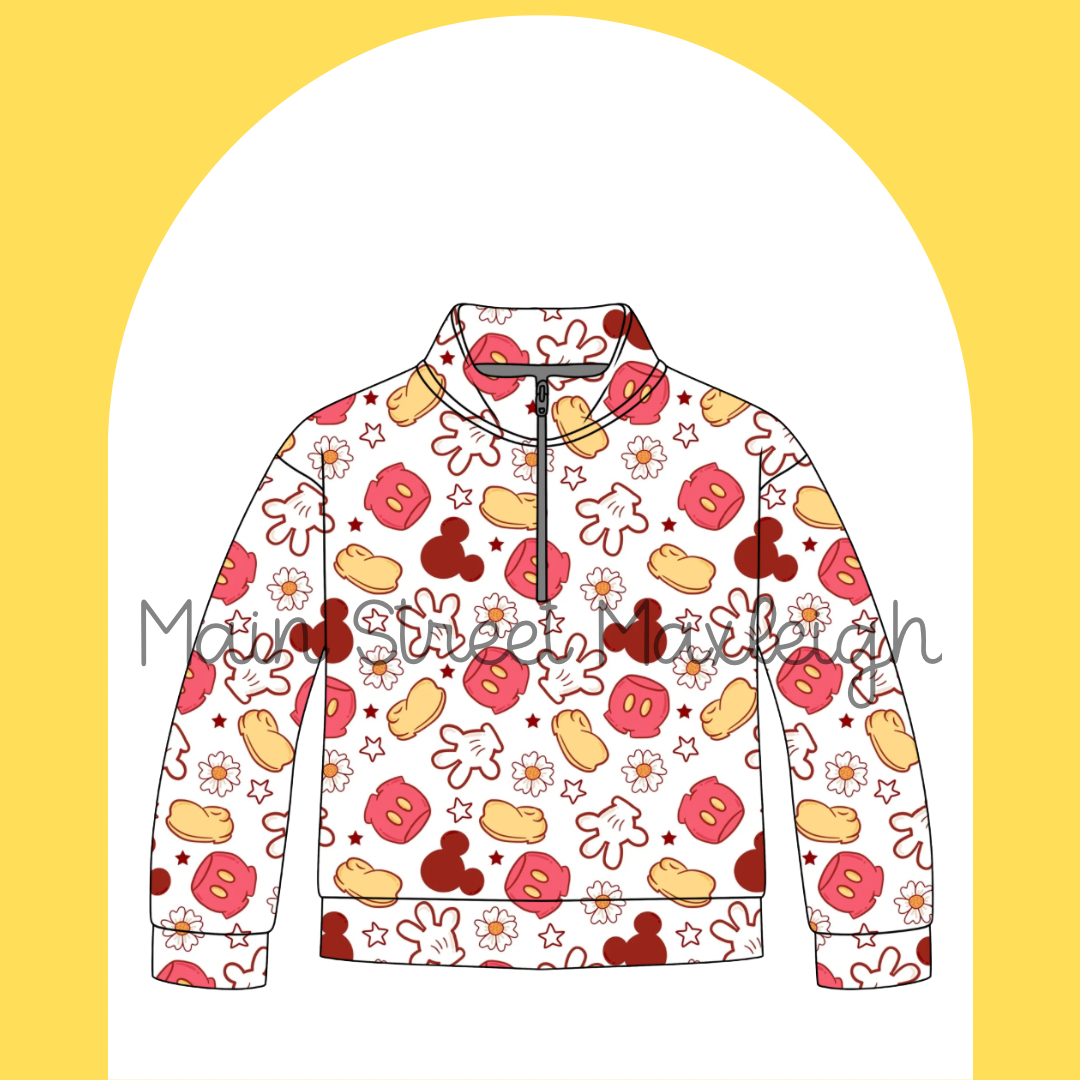 Mouse hand half zip up