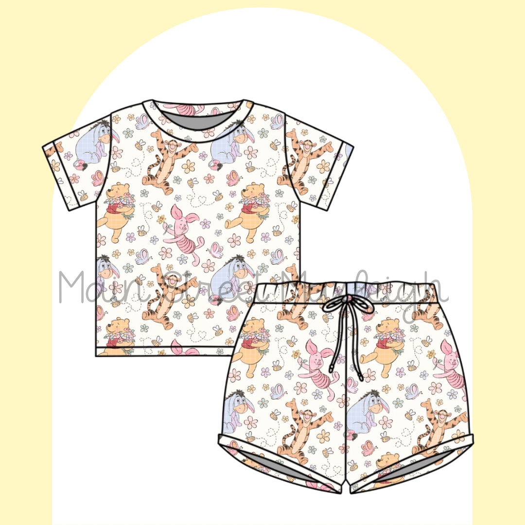 Floral bear waffle set