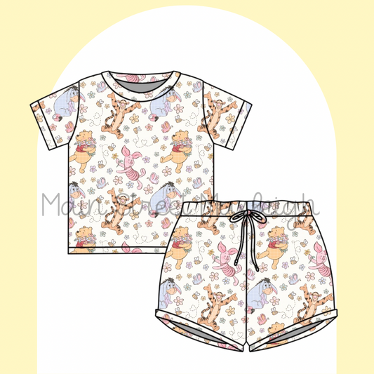 Floral bear waffle set