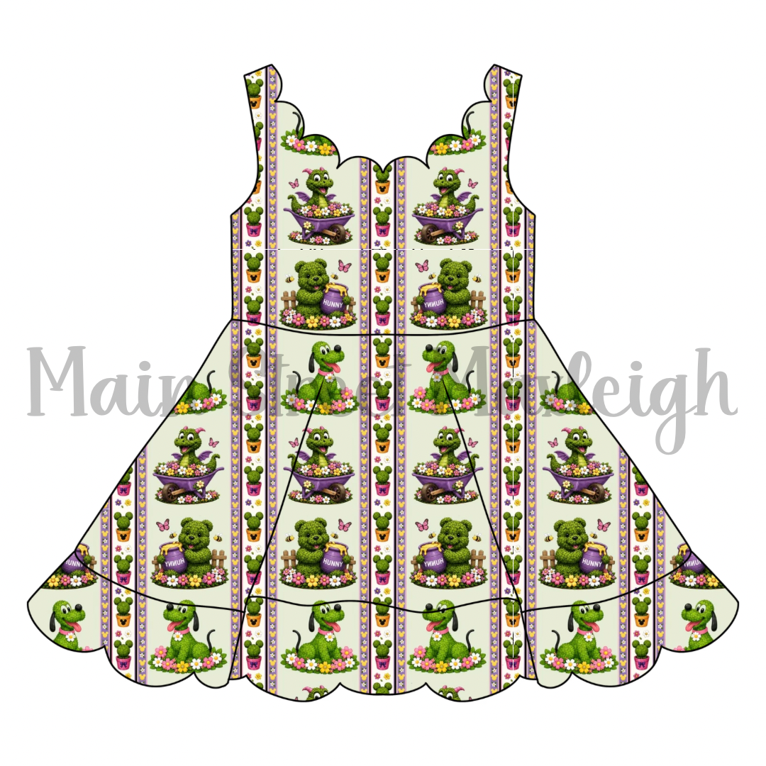 Flower Garden Scallop Dress