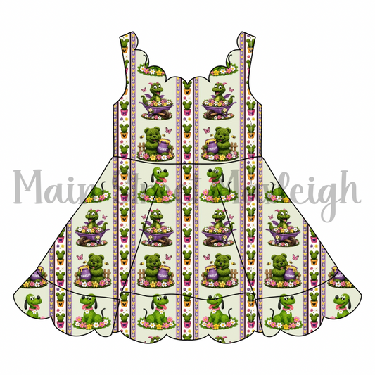 Flower Garden Scallop Dress
