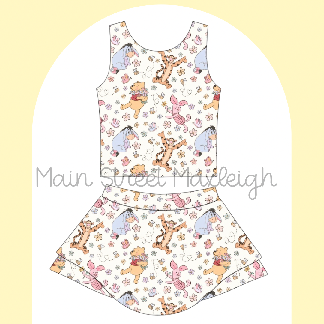 Bear floral yoga set