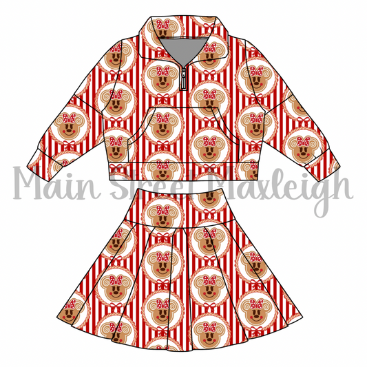 Gingerbread stripe zip set
