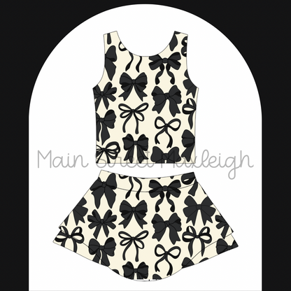 Black bow yoga set