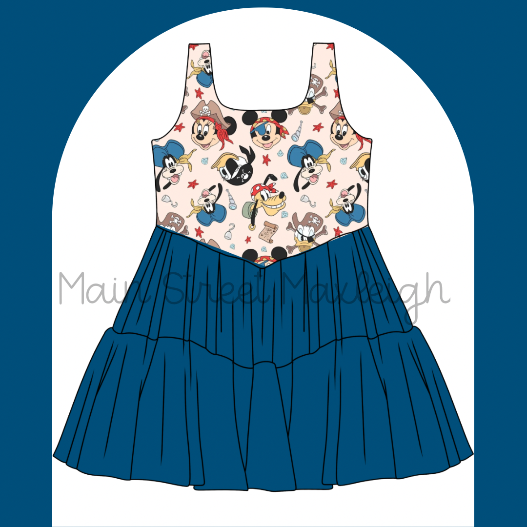 Pirate friends blue bottom dress