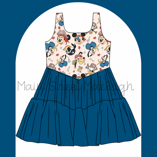 Pirate friends blue bottom dress