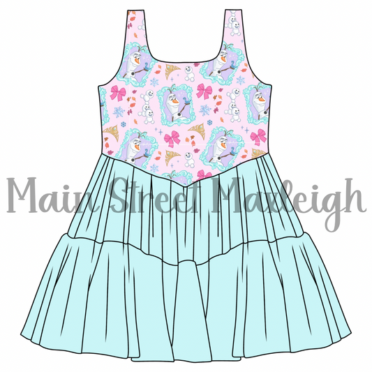 Snowman mesh dress