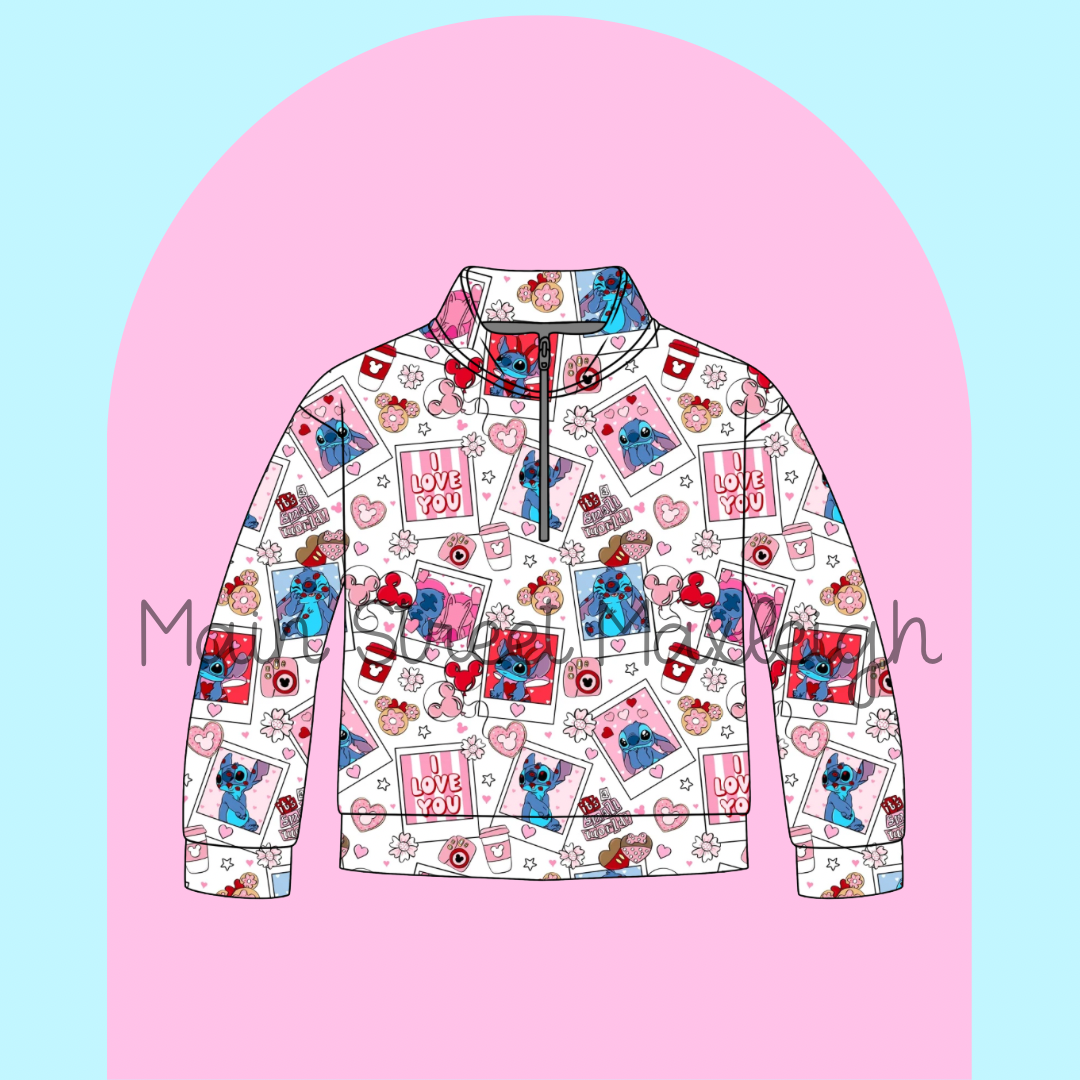Stitch valentines zip up