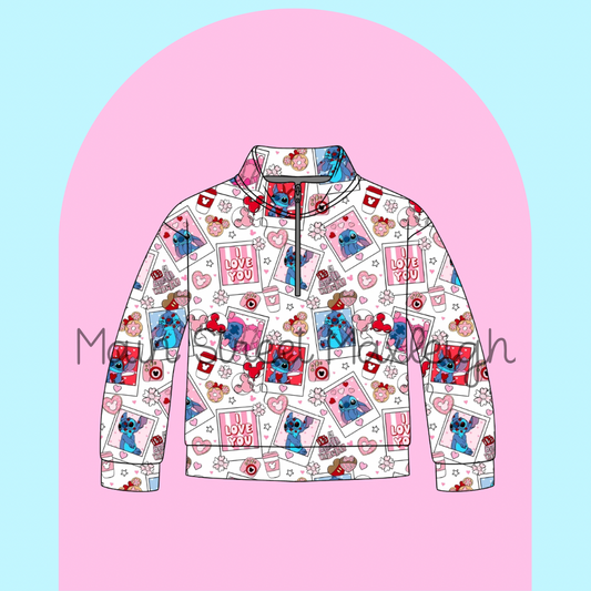 Stitch valentines zip up