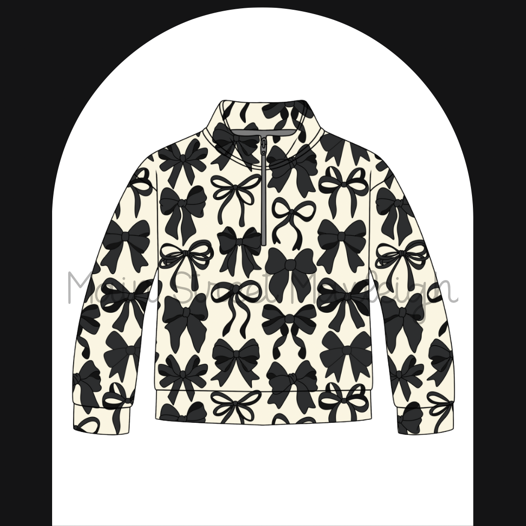 Black bow zip up