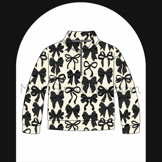 Black bow zip up