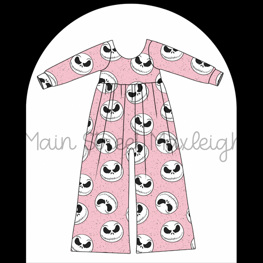 Pink jack Halloween romper