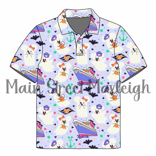 Halloween cruise polo or pocket t