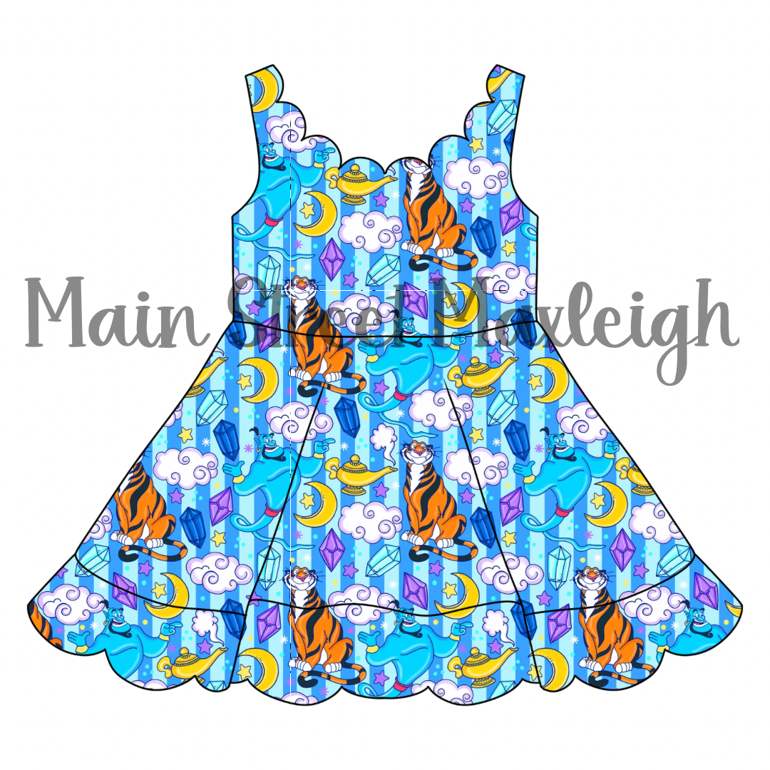 Magic lamp scallop dress