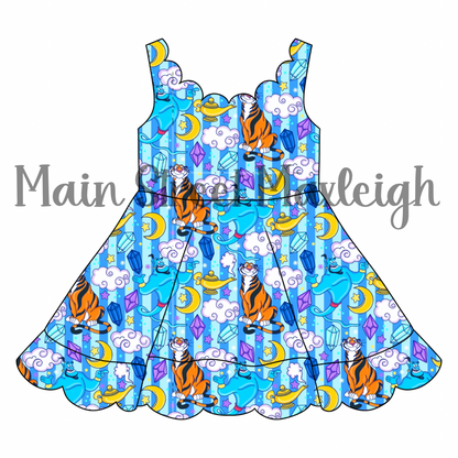 Magic lamp scallop dress