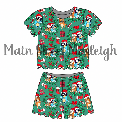 Bingo it’s Christmas Scallop short set