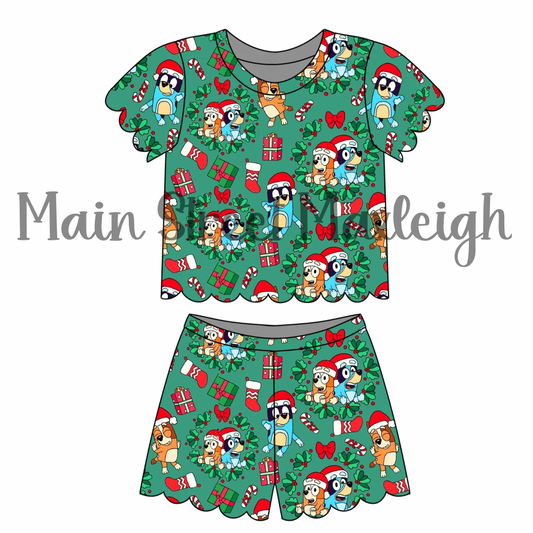 Bingo it’s Christmas Scallop short set