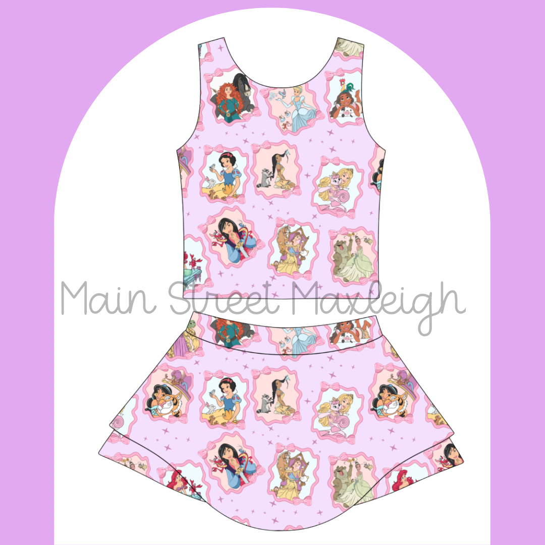 Princess bow frame yoga set