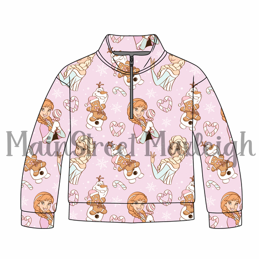 Let it go Christmas half zip up