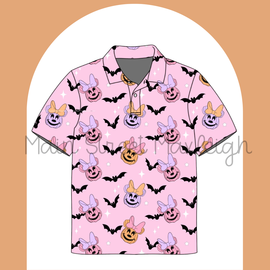 Batty Halloween mouse polo