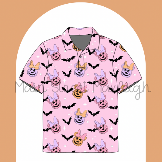 Batty Halloween mouse polo