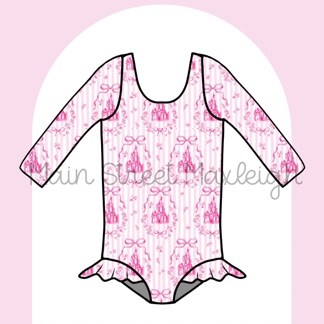 Pink stripe castle swim
