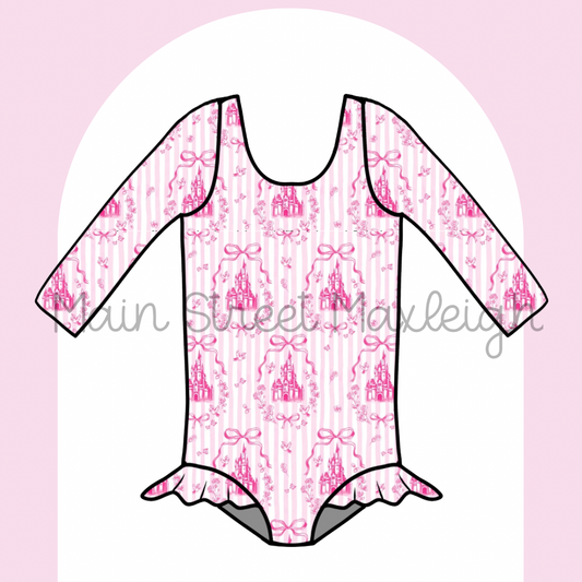 Pink stripe castle swim