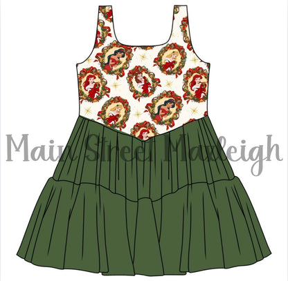 Royal Christmas mesh dress