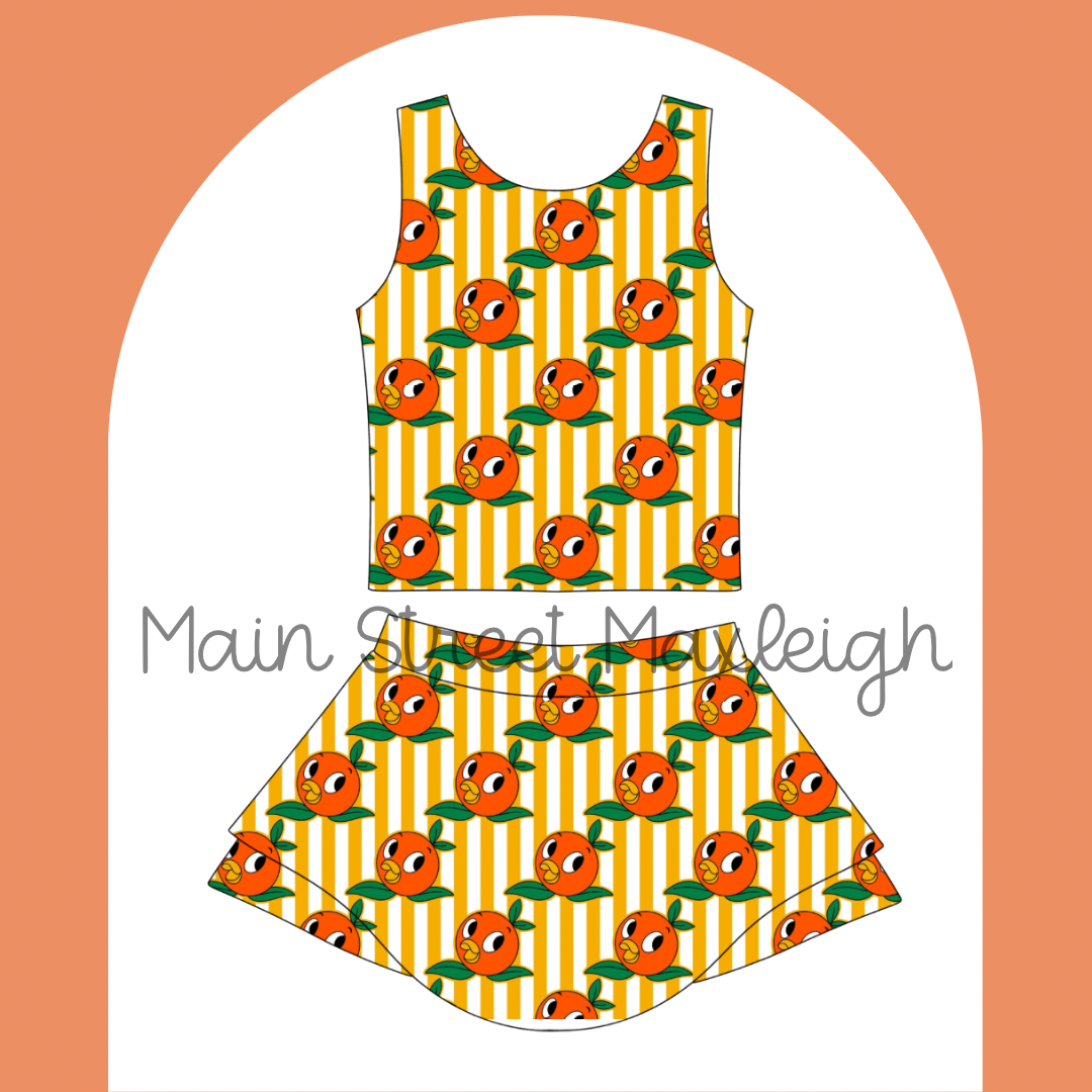 Orange bird yoga set