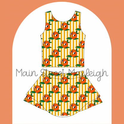 Orange bird yoga set