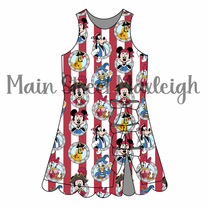 Pirate porthole cruise bow dress