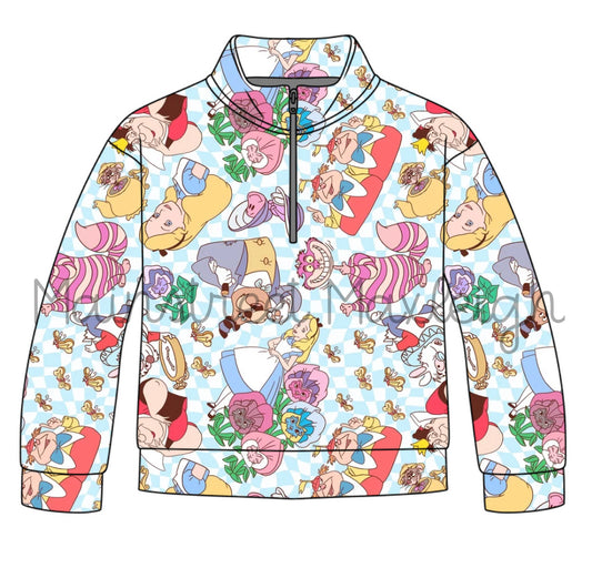 We’re all mad here half zip up