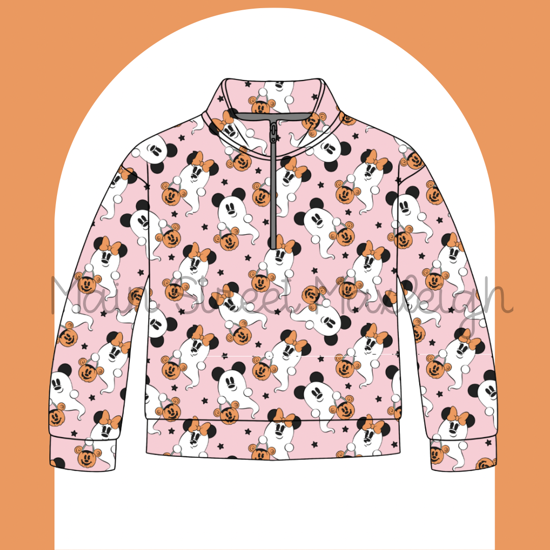 Pink boo Halloween zip