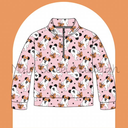 Pink boo Halloween zip