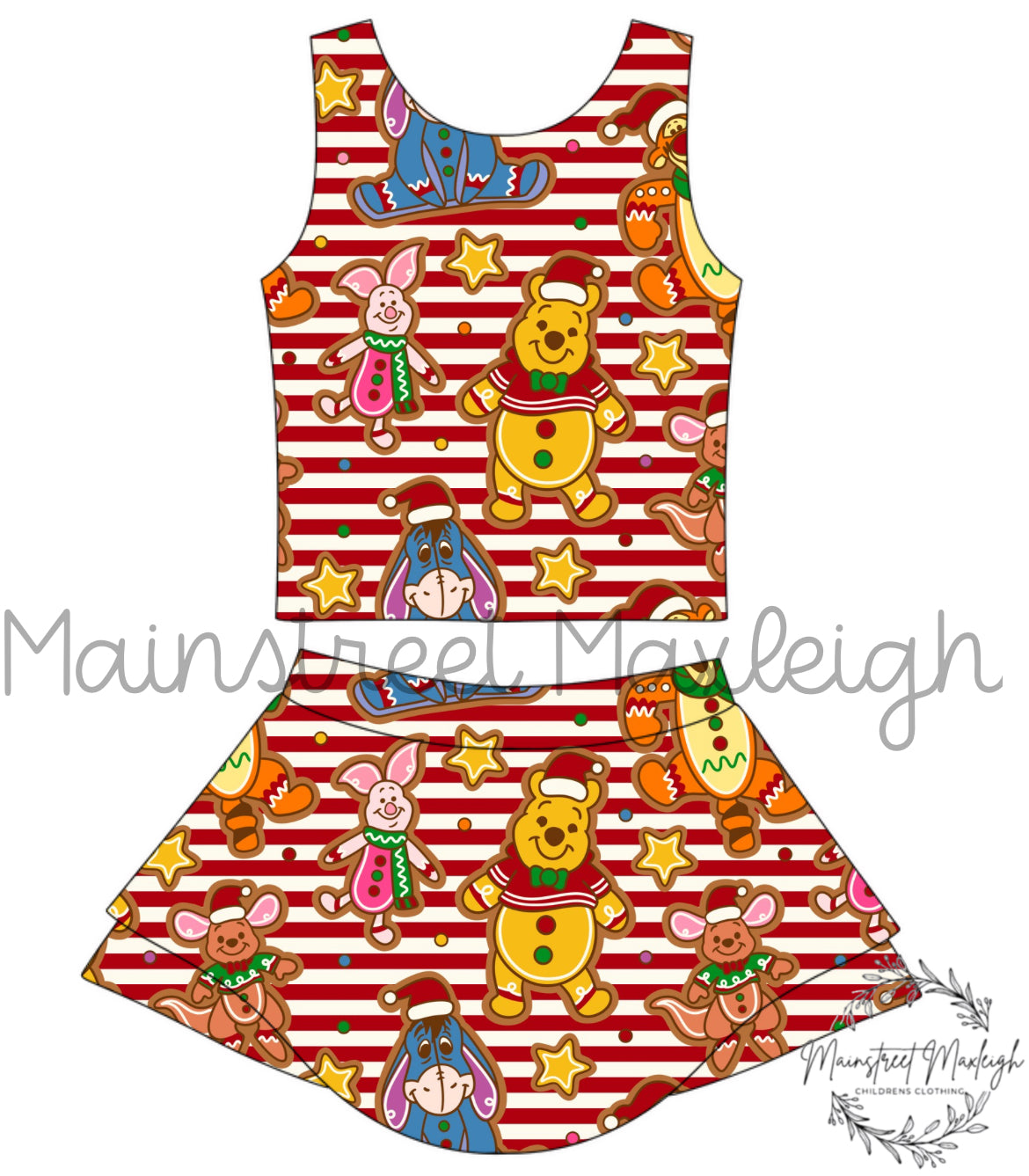 8/9 gingerbread yoga set RTS